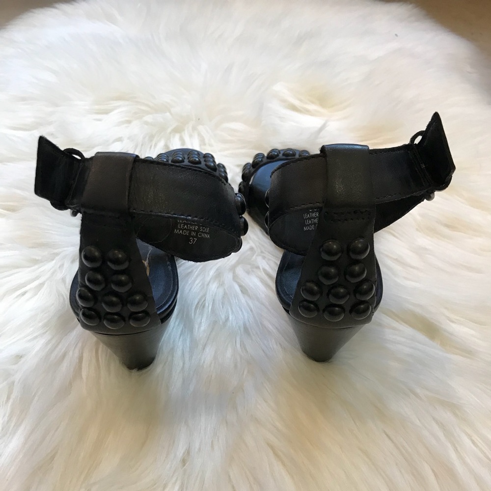 Leather Studded Mid Wedge Sandal - Picture 5 of 5